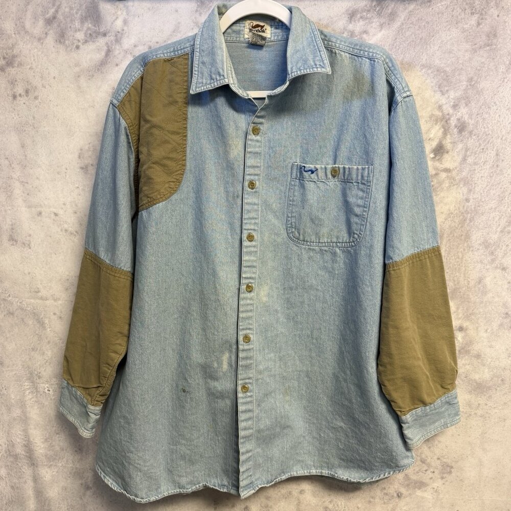 Vintage Duxbak Shooting/Hunting Long Sleeve Blue Button Up Mens XL